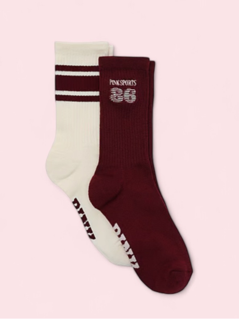 Wild Rose 86 Crew Socks PINK Victoria’s Secret 2 Pack NWT🌹